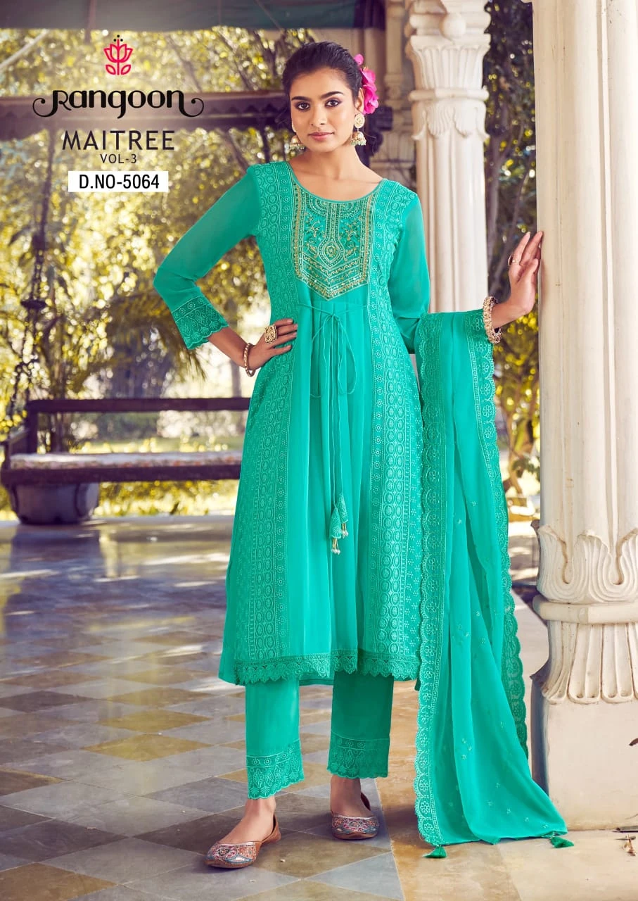 Rangoon Maitree Vol-03 Sifli Georgette Wholesale Readymade Salwar Suit Catalog — Wholesale Readymade Suit, Rangoon wholesale from Surat — view 2